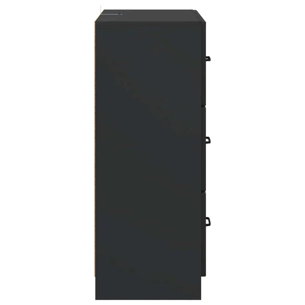Mobile con Cassetti Nero 66 x 34,5 x 87 cm Legno ingegnerizzato