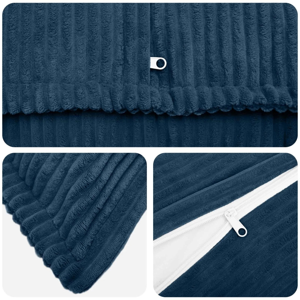 Federa 2 pz HOUTEN Blu navy 45 x 45 cm corduroy 918649