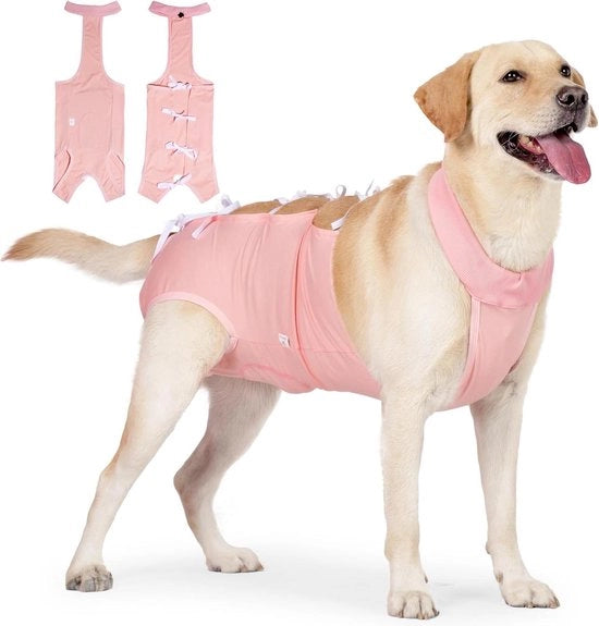 Pacco di cura per cani dopo l'intervento chirurgico, abbigliamento per cani, prevenzione del leccamento, pantaloncini per cani, regolabile, cani dopo l'intervento chirurgico (rosa, S)