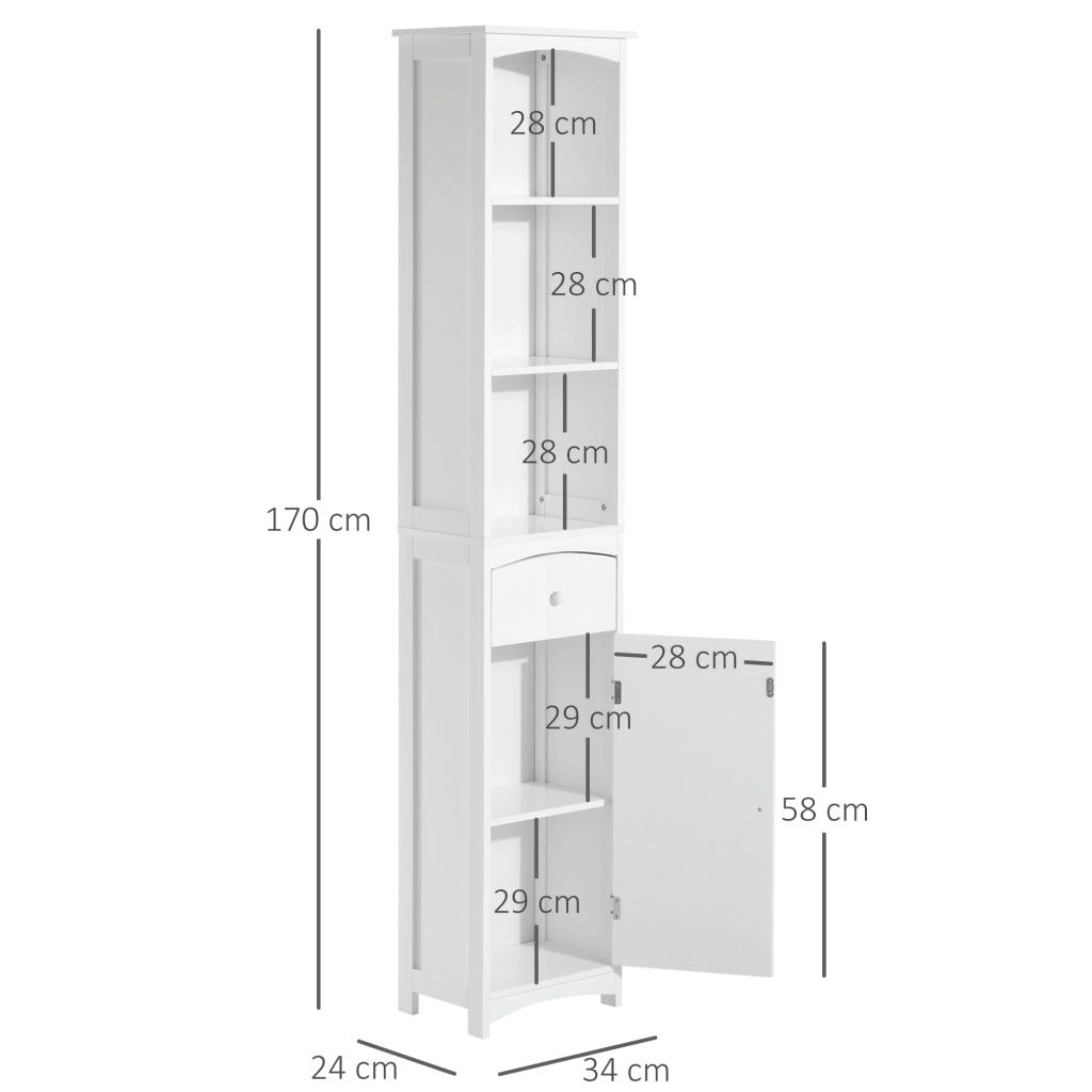 Colonna Mobile Bagno ¨C zephmum ¨C Bianco 34x24x170 cm