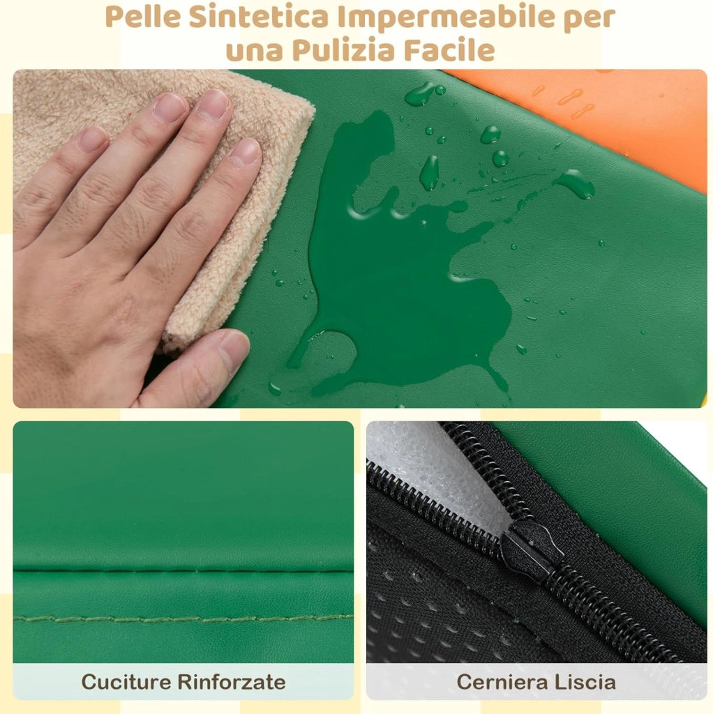 Tappeto Gioco Pieghevole, 144 x 144 cm, Tappetino da Ginnastica con Pelle Impermeabile, Tappeto da Pavimento per Cameretta (Colorato)