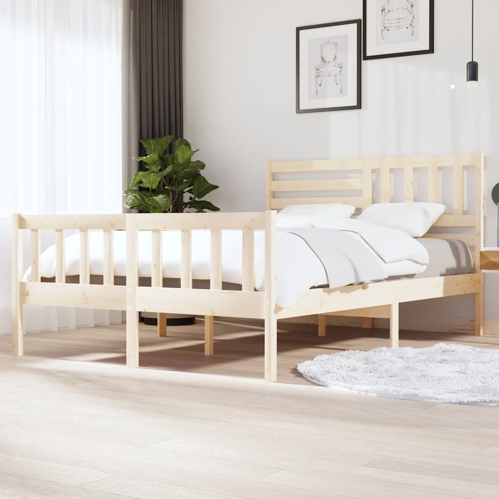 Giroletto-Struttura Letto in Legno Massello 140x200 cm 611905
