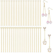 Oggetti per orecchini 200 pezzi - Placca in acciaio inossidabile a testa piatta - Punte in acciaio inossidabile dorato - Creazione di gioielli - 50 mm - Ampie applicazioni - Punte per orecchini