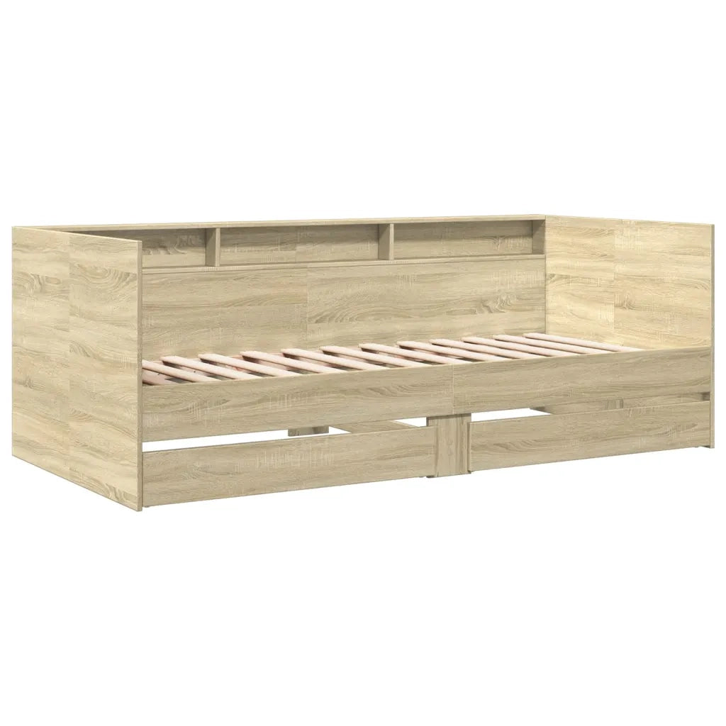 Divano Letto con Cassetti Rovere Sonoma 100x200 cm Multistratocod mxl 91063