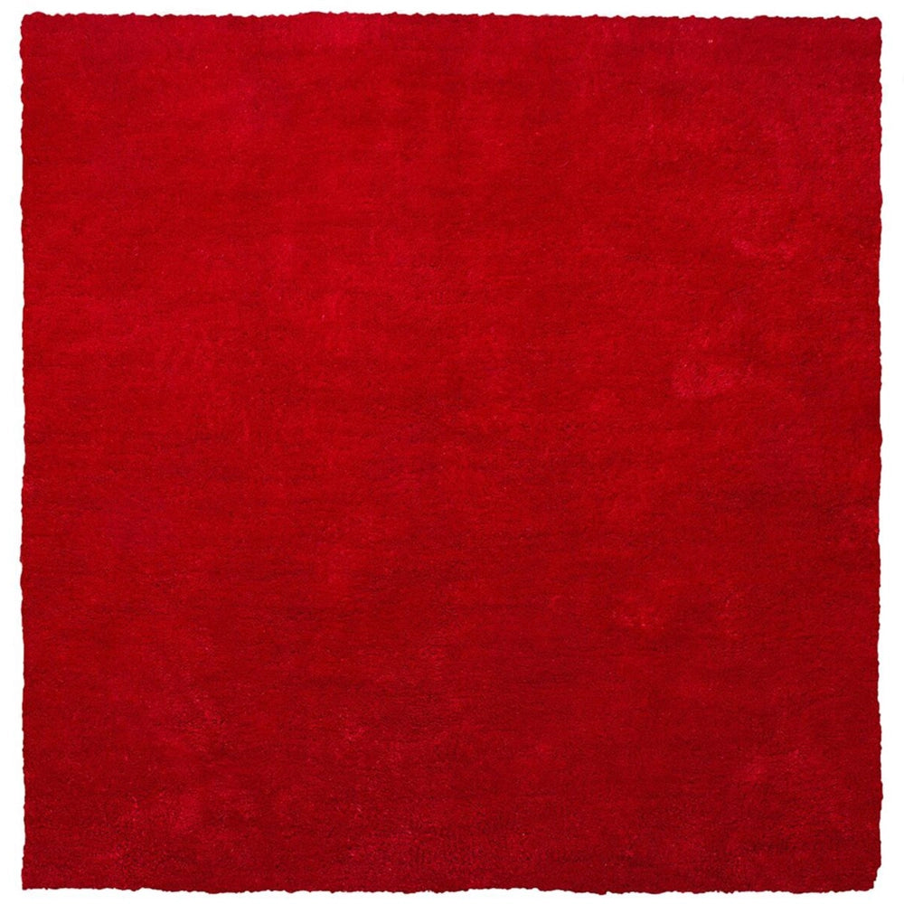 Tappeto shaggy rosso 200 x 200 cm moderno tappeto quadrato trapuntato a Pelo Lungo