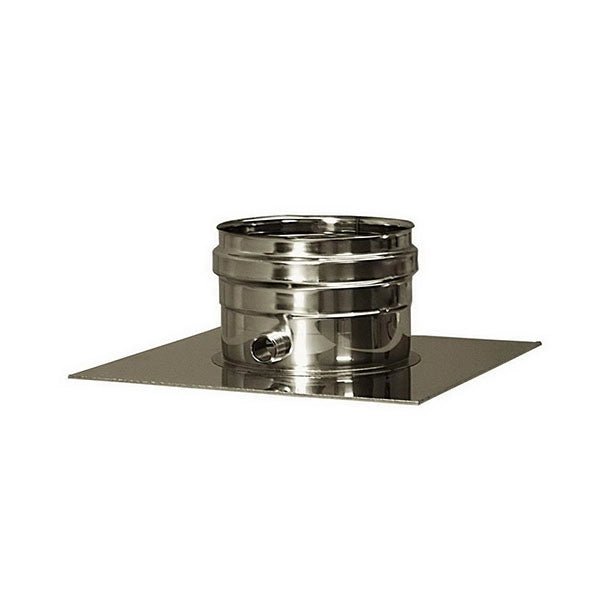 Piastra con drenaggio chiusa canna fumaria DN 80 tubo acciaio inox 316