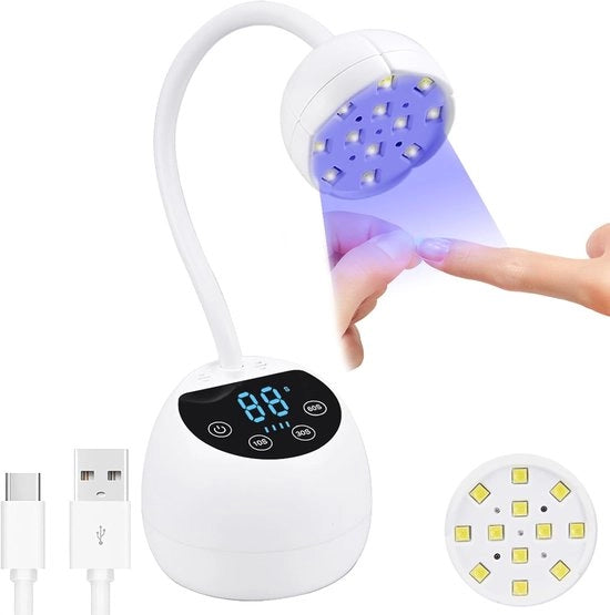 Lampada UV per unghie, 36W mini lampada UV portatile con gel x, hardening a fiamma di gas, sensore automatico, gel UV con 3 timer e schermo LCD per uso domestico
