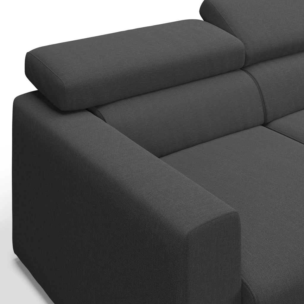 Dylan Divano a 3 sedute con estraibile a cassettone in tessuto simil cotone impermeabile T13 240 cm antracite