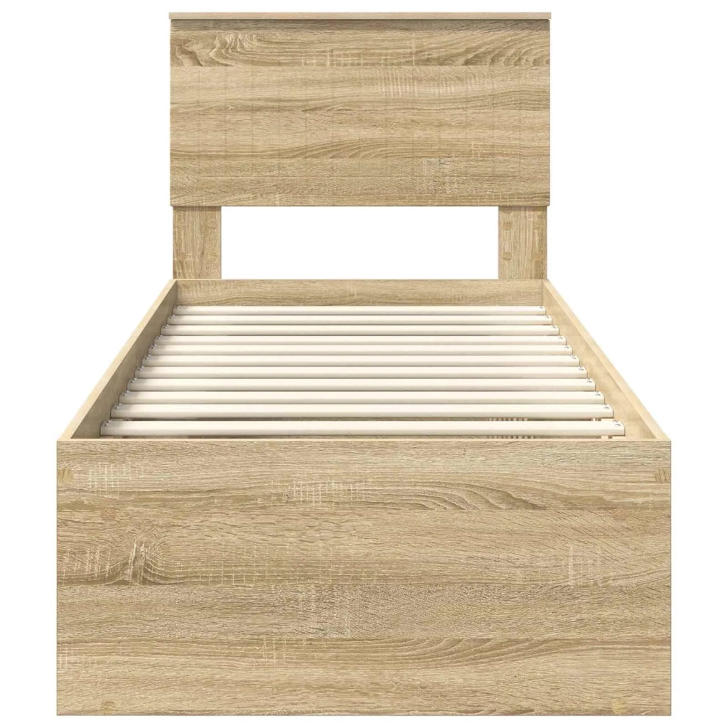Struttura del letto Rovere Sonoma 75 x 190 cm Pino massello