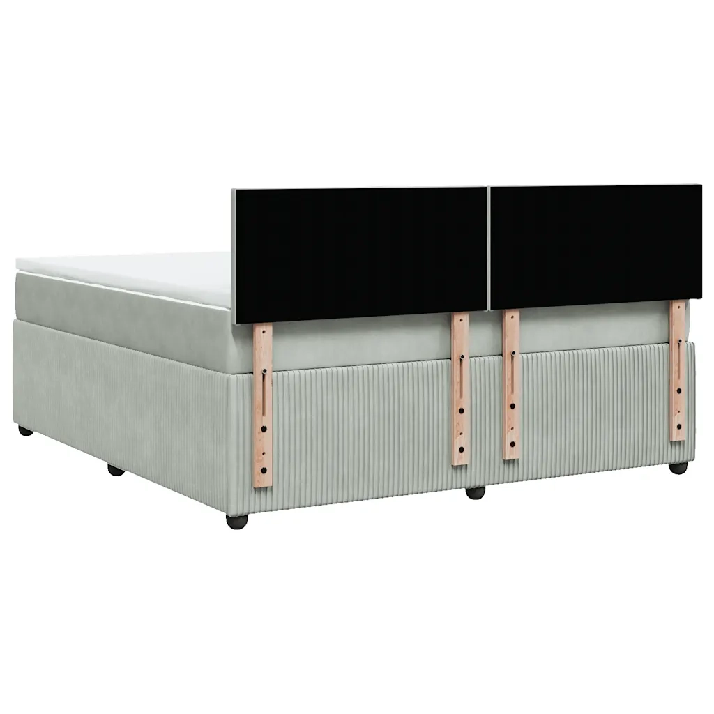Giroletto a Molle con Materasso Grigio Chiaro 180x200cm Velluto 3287800
