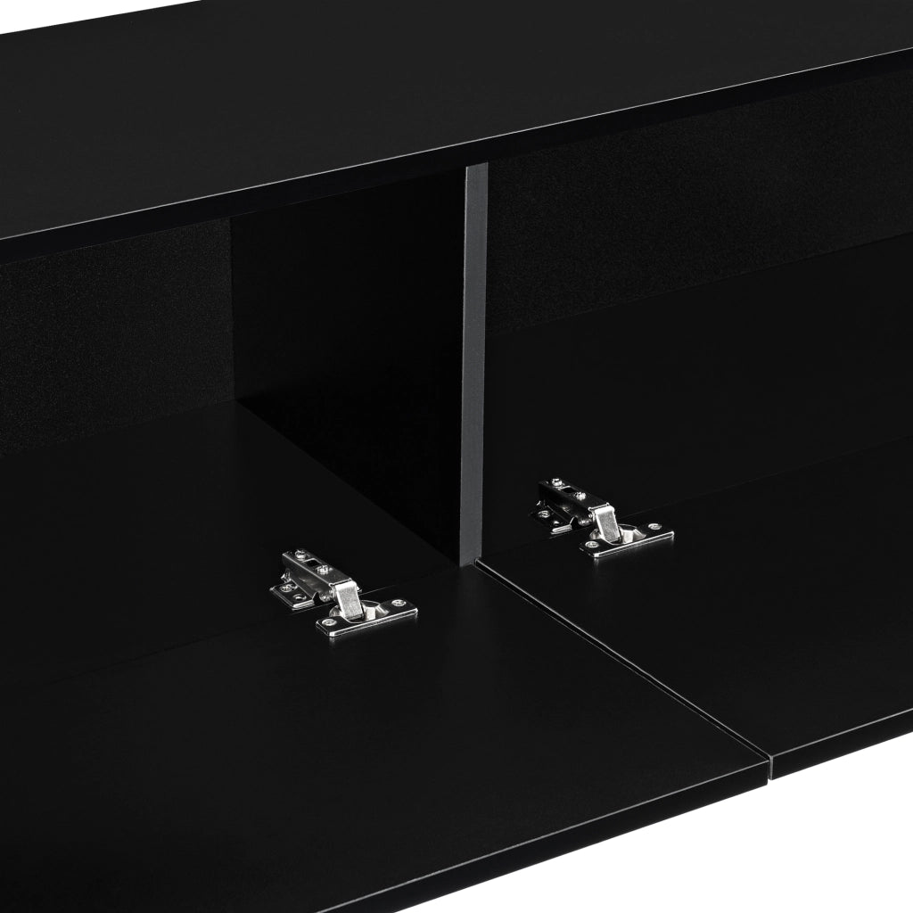 Mobile Pensile Porta TV Evaton da Parete 140 x 33 x 30 cm - Nero Lucido [en.casa]