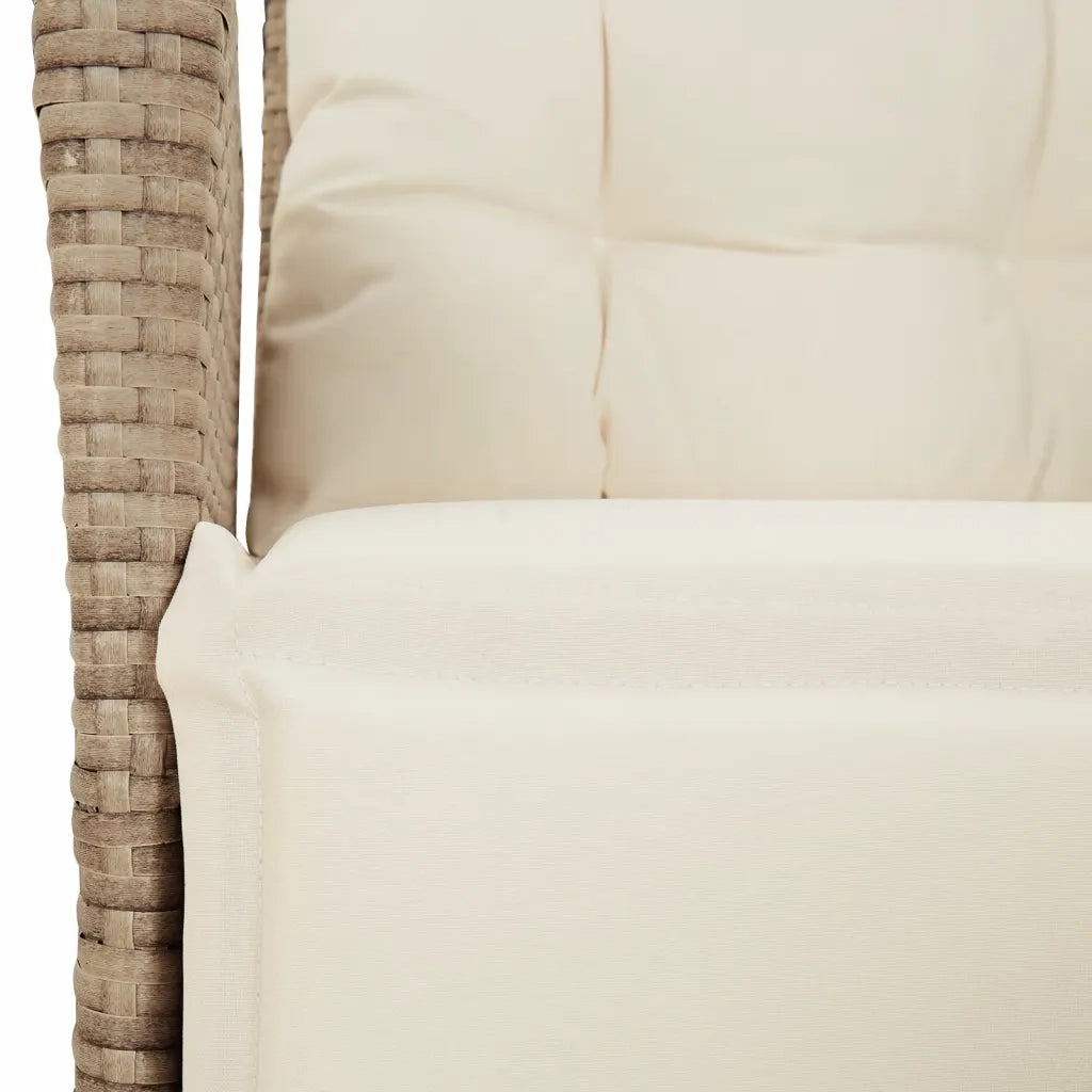 Set da Pranzo da Giardino 3 pz con Cuscini Beige in Polyrattan 3213434