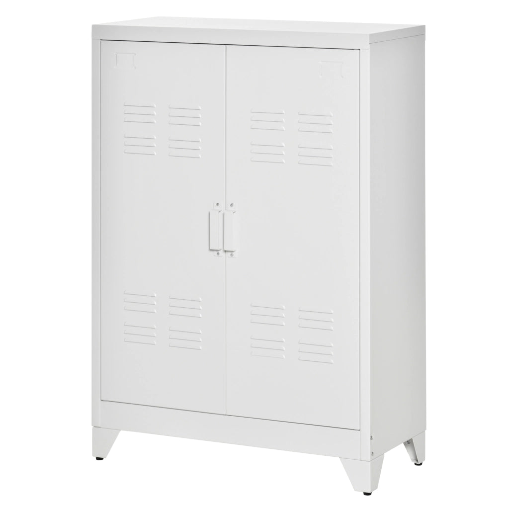 Armadio per ufficio 3 ripiani scorrevoli ¨C zephmum ¨C bianco 75x33x110 cm