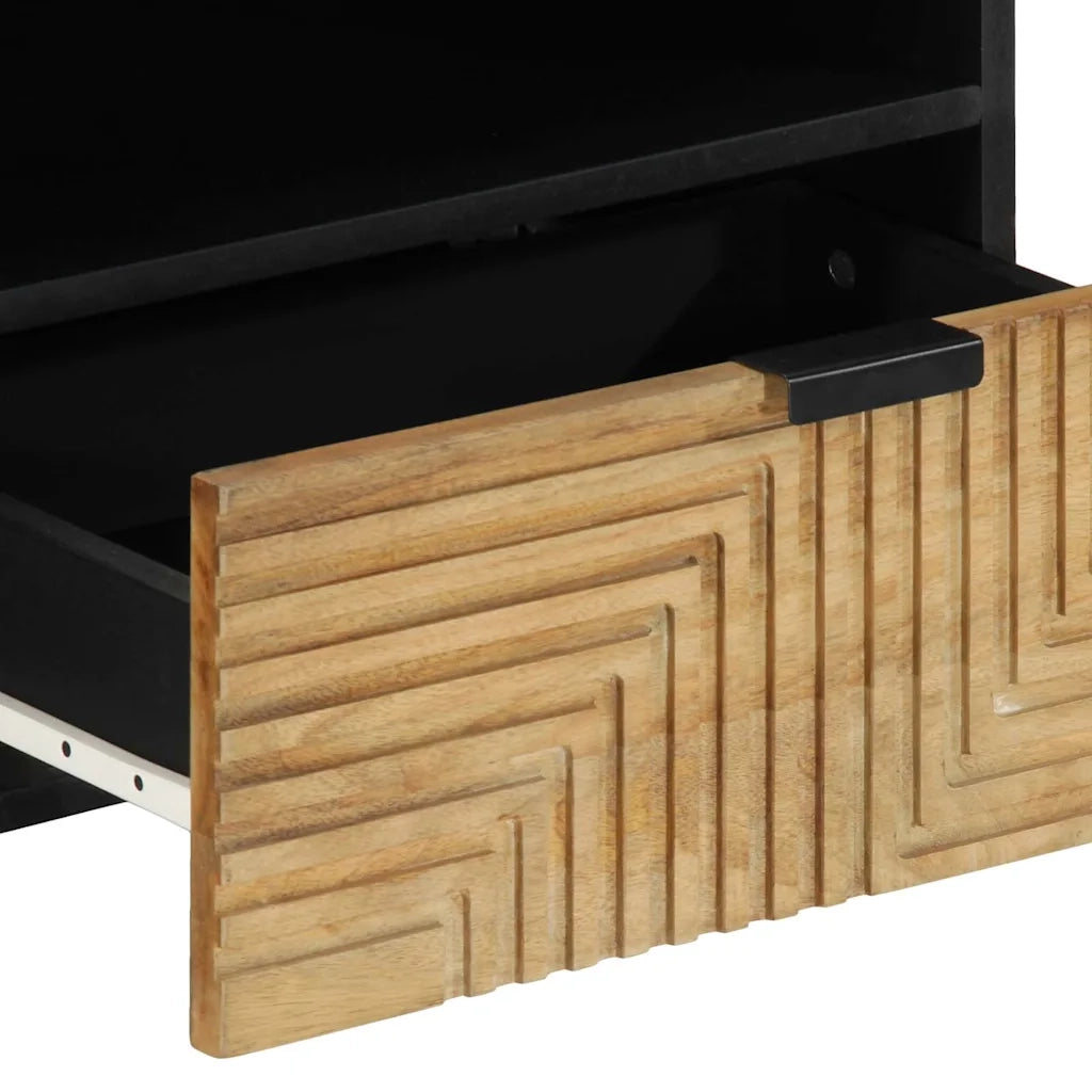 Mobile Porta TV Marrone 80x33x46 cm in Legno Massello di Mango