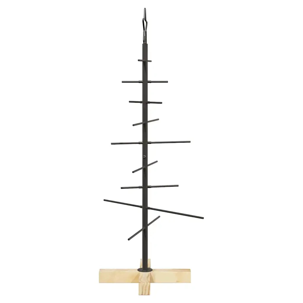 Albero di Natale in metallo con supporto Nero 89 cm