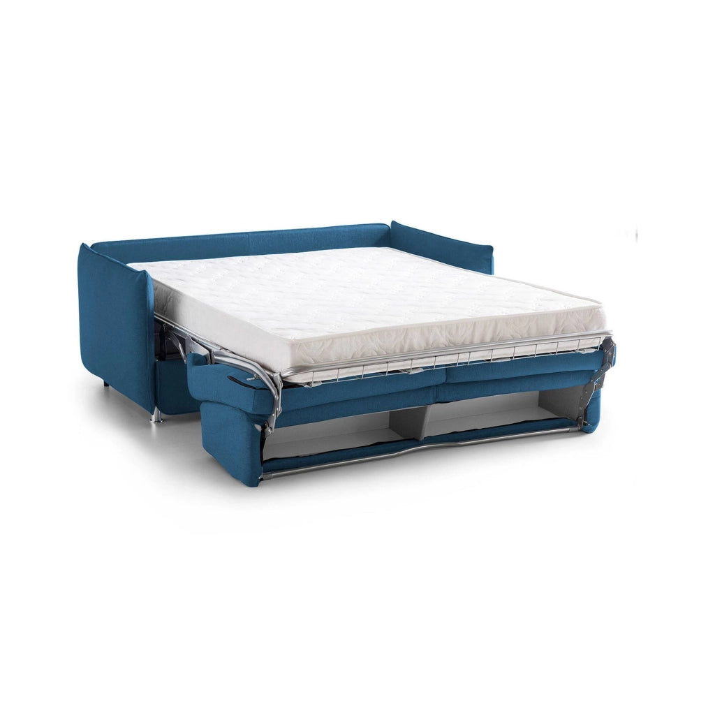 Cecina, Divano Letto 3 Posti Sfoderabile Made in Italy, 200x95 cm blu