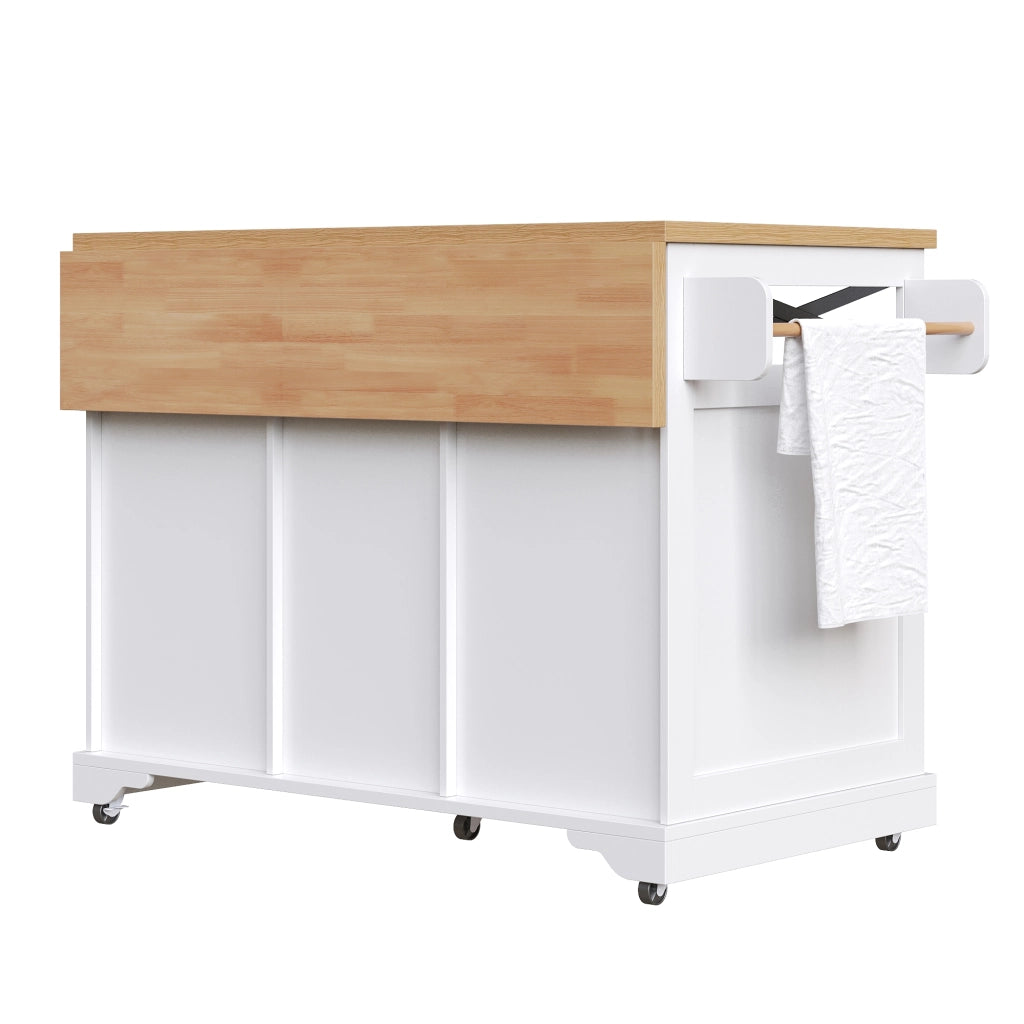 Carrello da cucina multifunzionale - Zephmum - Con LED, ripiani e tavolo pieghevole