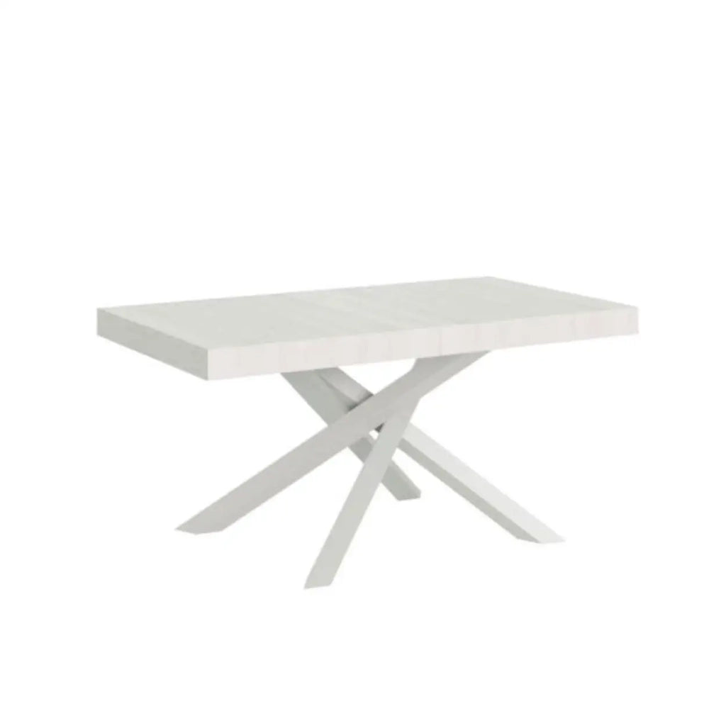 Tavolo allungabile 180/284x90 cm Volantis Premium colore bianco frassino gambe bianche