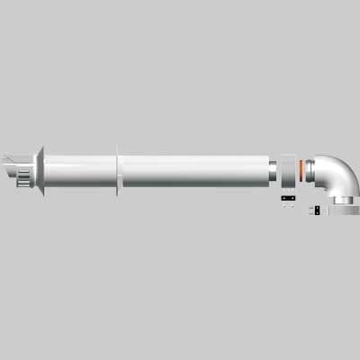 KIT SCARICO COASSIALE CON CURVA  60-100 - 1 pezzi - Idroweb