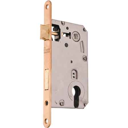 SERRATURA PER PORTE IN LEGNO 'PATENT YALE' BONAITI E50 Ottonato lucido - BONAITI