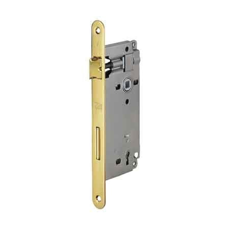 SERRATURA PER PORTE IN LEGNO PATENT GRANDE BORDO TONDO 'MOD. 590' AGB E50 - Bronzata - AGB