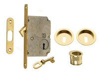 KIT PER PORTE SCORREVOLI - SOLO CHIAVE Ottone lucido