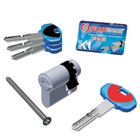 MEZZO CILINDRO SAGOMATO 'EVO K1' SECUREMME 40 mm (25+10+5) - SECUREMME