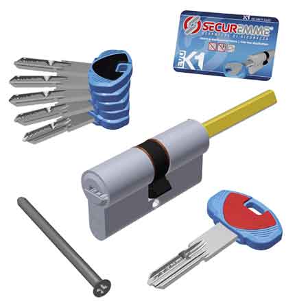 CILINDRO SAGOMATO 'EVO K1' CON PREDISPOSIZIONE POMOLO SECUREMME 70 mm (25+10+35) - SECUREMME