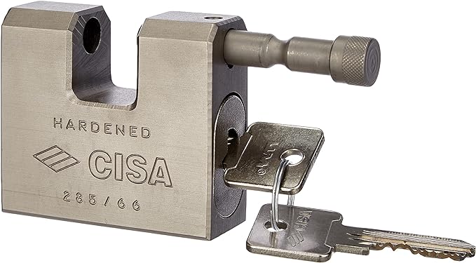 LUCCHETTO RETTANGOLARE IN ACCIAIO CON CHIAVE LIM CISA 84 mm - CISA