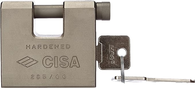 LUCCHETTO RETTANGOLARE IN ACCIAIO CON CHIAVE LIM CISA 84 mm - CISA