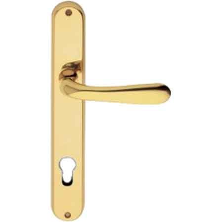 MANIGLIA 'GOCCIA' CON PLACCA FORO YALE Oro lucido