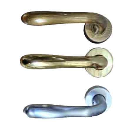 MEZZA MANIGLIA 'GOCCIA' CON ROSETTA E BOCCHETTA Sx - Cromo satinato - 2 pezzi