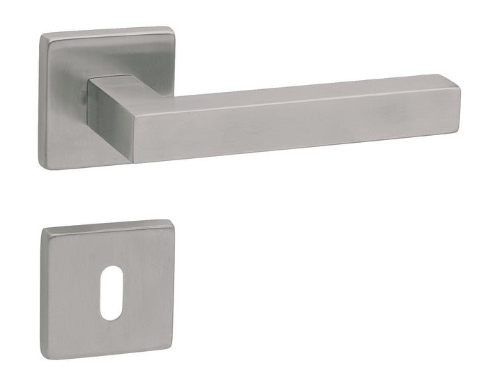 MANIGLIA INOX 'AUSTRIA' CON ROSETTA E BOCCHETTA Col. Inox satinato - FIMET MANIGLIE