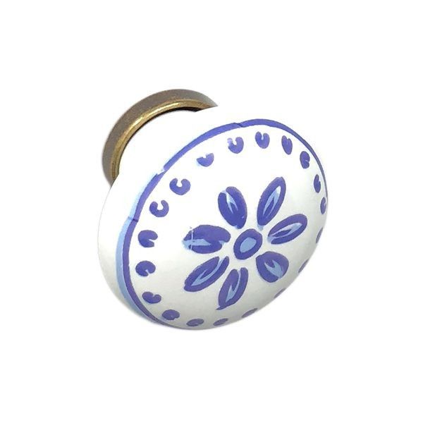 POMOLO PER MOBILI IN CERAMICA 'P04' Ø 31 mm - Bianco decoro 100 - METAL GROUP