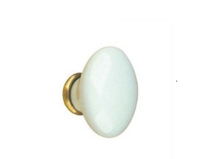POMOLO PER MOBILI IN CERAMICA 'P04' Ø 31 mm - Bianco decoro 209 - METAL GROUP