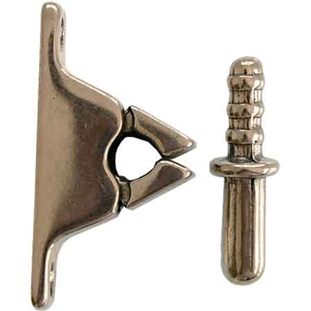 PINZA FERMAPORTE CON INCONTRO Ottone lucido - 10 pezzi