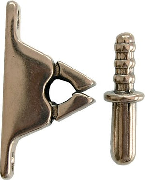 PINZA FERMAPORTE CON INCONTRO Ottone lucido - 10 pezzi