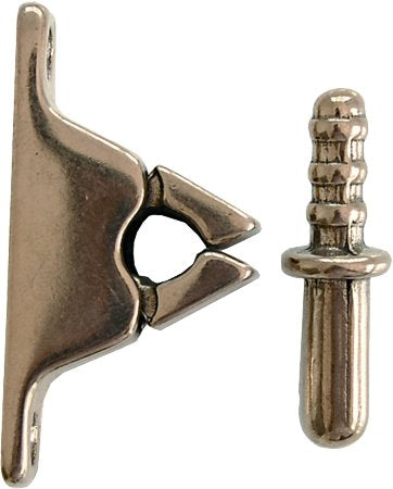 PINZA FERMAPORTE CON INCONTRO Ottone lucido - 10 pezzi