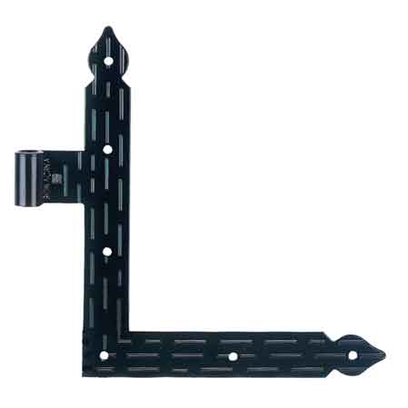 BANDELLA AD ANGOLO 25x20 cm - Sx - Mod. Rigata, finitura Nero Goffrato