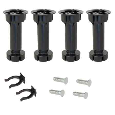 KIT PIEDI CON BASE E PINZA PER MOBILI Ø 40 mm - 100 mm - 130h