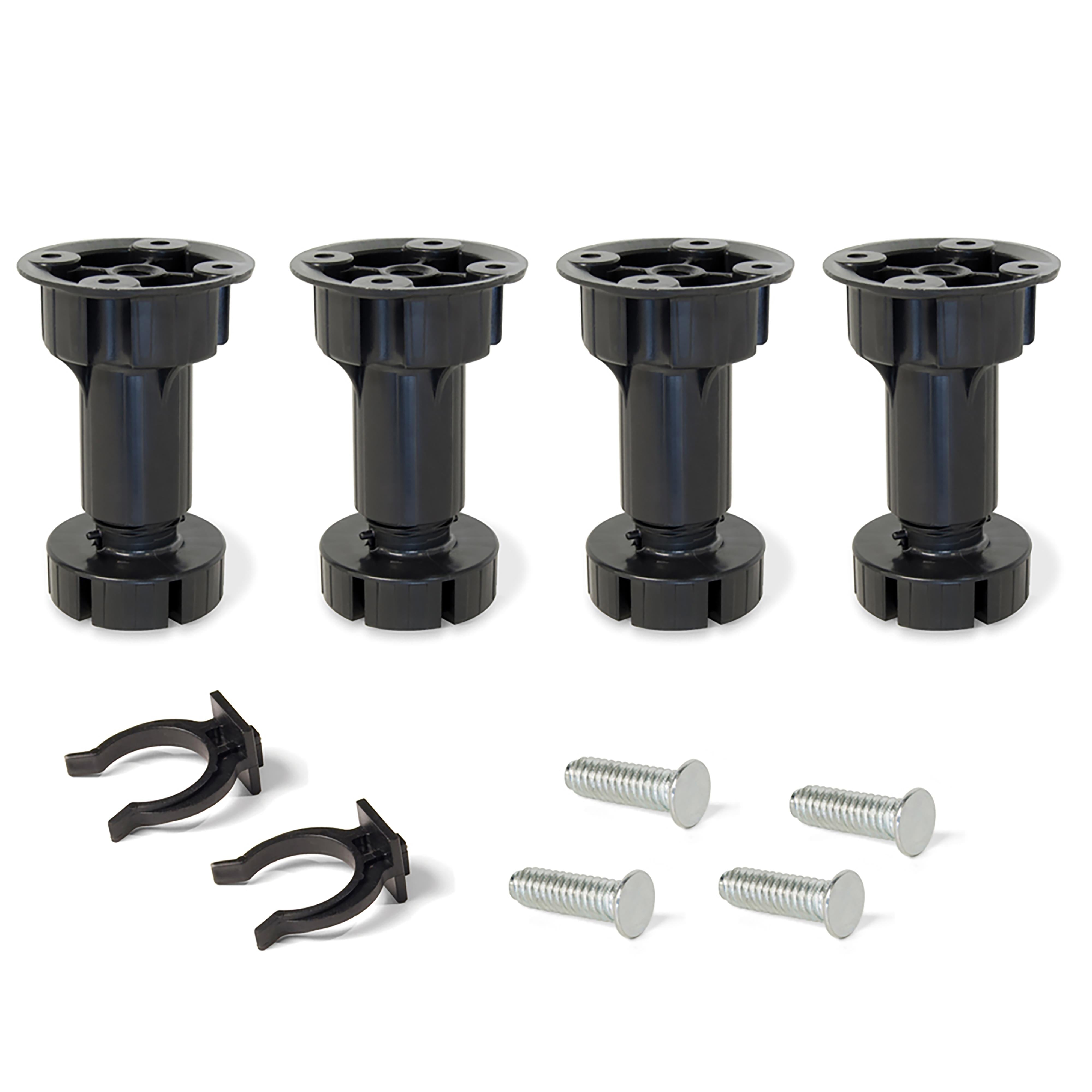 KIT PIEDI CON BASE E PINZA PER MOBILI Ø 40 mm - 100 mm - 130h