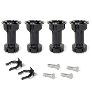 KIT PIEDI CON BASE E PINZA PER MOBILI Ø 40 mm - 100 mm - 130h