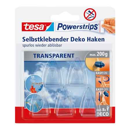 GANCI 'POWERSTRIPS DECO' TESA 5 ganci + 8 strisce - TESA