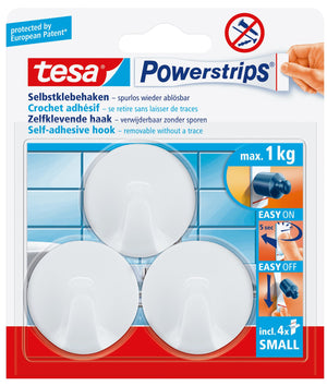 GANCIO TONDO 'POWERSTRIPS®' SMALL 3 ganci + 4 strisce - TESA