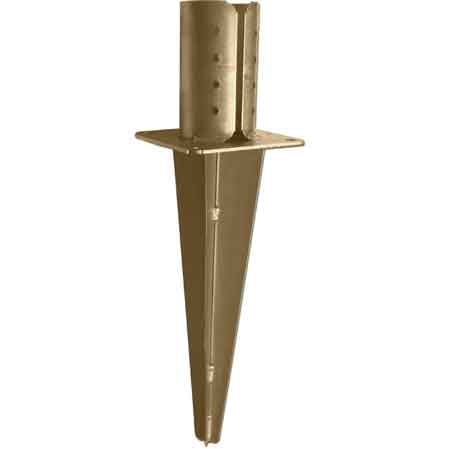 SUPPORTO PER PALI CON ANCORAGGIO AL TERRENO mm 120x40h