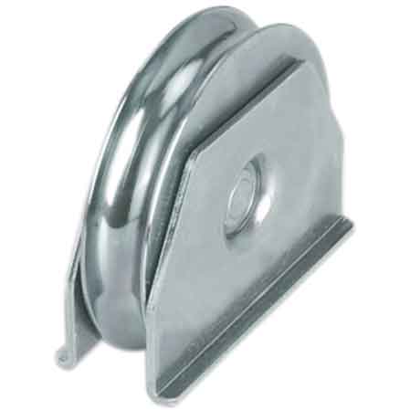 RUOTA CON SUPPORTO LATERALE PER CANCELLI GOLA TONDA 100 mm