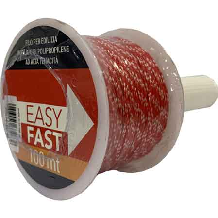 FILO DA MURATORE POLIPROPILENE C/SUPPORTO 100 mt - colore giallo fluo