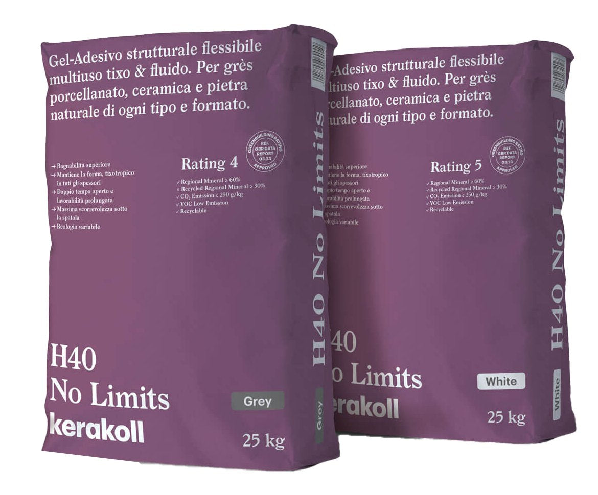 COLLA PER PIASTRELLE 'H40 NO LIMITS' KERAKOLL 25 Kg - Col. Bianco - 25 kg- KERAKOLL