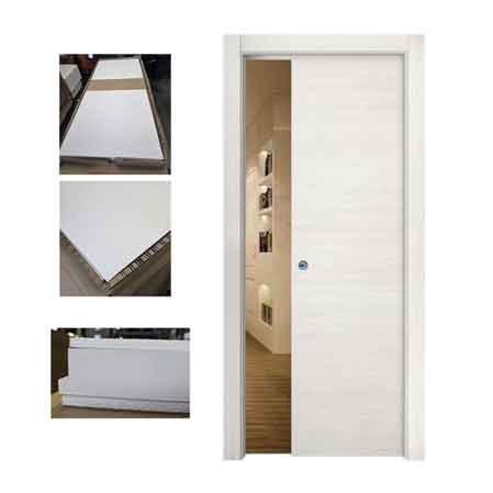 PORTA SCORREVOLE REVERSIBILE OLMO BIANCO EFFETTO VENATO mm 600x2100h