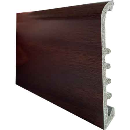 BATTISCOPA IN PVC TIPO 'LARGE' 75x9 mm - noce chiaro - barra 2 mt - 10 pezzi